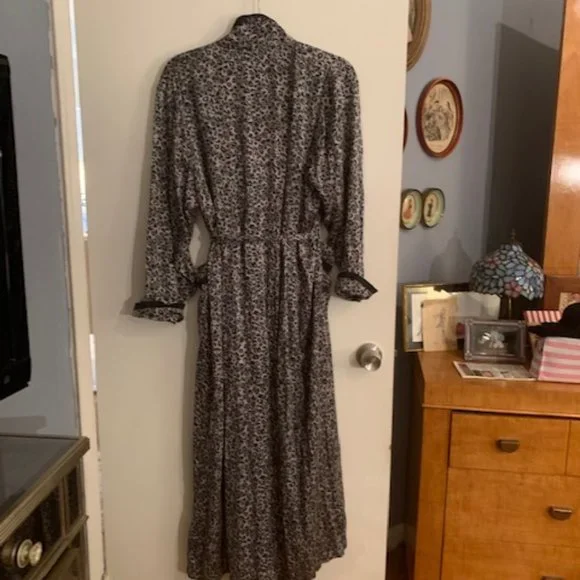 Silk Leopard Nightgown and Robe